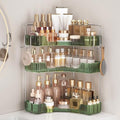 3-Tier Green Corner Organizer, PET Counter Storage with Hooks by Kinkota