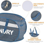 Collapsible Laundry Baskets with Lid, Foldable Clothes Hamper with Reinforced Handles, Sturdy Pop Up Hampers for Laundry, Tear Proof & Easy to Carry Laundry Hamper for Home, Dorm, Travel Blue - Image 4