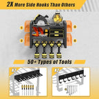 Power Tool Organizer Wall Mount, 150LBS Capacity, 3 Tier, 4 Drill Holders - Image 3