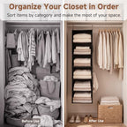 StorageWorks Hanging Closet Organizer, 6-Shelf with 2-in-1 Design, Ivory | Maximize Closet Space with Reinforced Shelves, Small Closet Storage Solution for Bedrooms, Dorms and RVs - Image 5