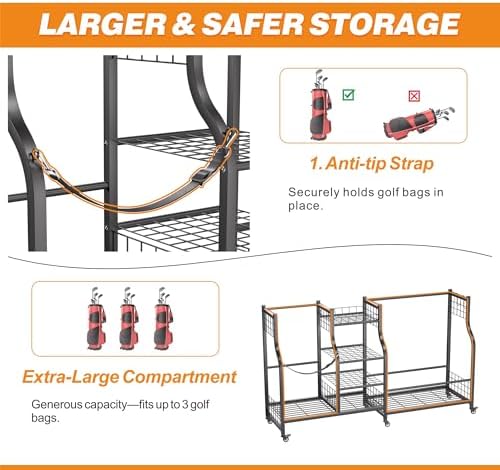 Ultrawall Golf Storage Organizer, Golf Bag Storage Stand for Garage - Image 3