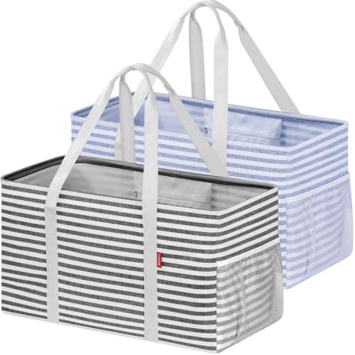 LHZ.K Extra Large Utility Tote Bag, Standing Reusable Grocery Bags, 2 Pack by Unknown