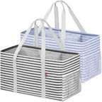 LHZ.K Extra Large Utility Tote Bag, Standing Reusable Grocery Bags, 2 Pack by Unknown