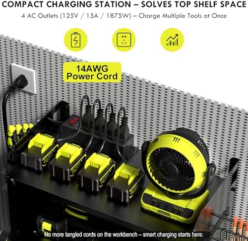 KSVO Power Tool Organizer Wall Mount with Drill Rack & Locking Drawers - Image 3