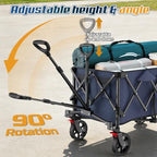 Wagons Carts Foldable,Collapsible Wagon with Wheels,450LBS Heavy Duty Beach Wagon Cart,Lightweight Portable Folding Utility Wagon Cart with Cup Holders for Camping, Garden, Sports, Grocery pcs (Blue) - Image 7