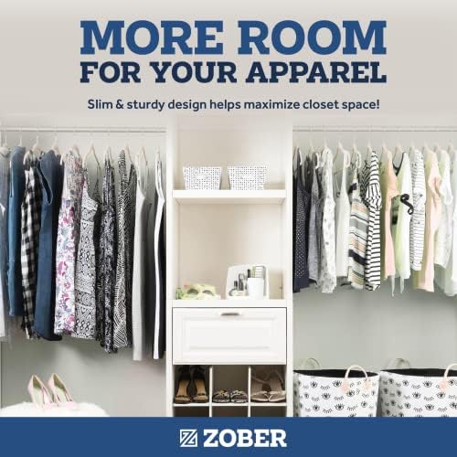 Zober Blush Velvet Hangers 50 Pack, Slim Non Slip Clothes Hangers | Slim velvet hangers with pants bar, felt hangers, flocked hangers, non slip hangers, coat hangers for suits, shirt hangers - Image 5