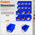 14pc Wall-Mounted Storage Organizer Mixed V1 V2 Combo Blue - Image 2