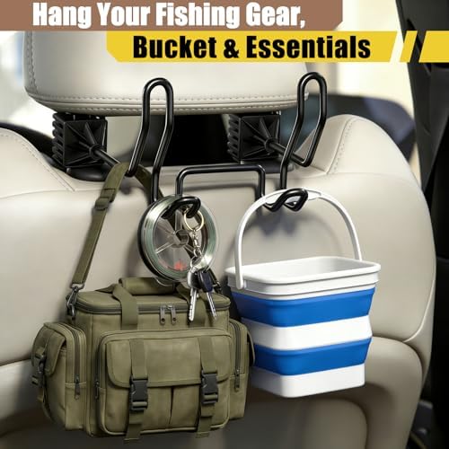 Hard Hat Holder for Truck Car Helmet Organizer, Double Hooks, Black, 2 Pcs - Image 3