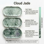 YKAJO Cloud Jade Oval Marble Tray, 11.8x5.9 Vanity Perfume Organizer Dish - Image 4