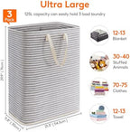 Lifewit 3 Pack Laundry Basket 125L Each, Collapsible Clothes Hamper with Reinforced Handles, Freestanding Waterproof Design for Bedroom and Laundry Room, Grey 375L Total - Image 4