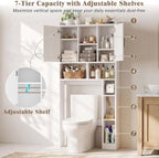 Farmhouse Over The Toilet Storage Cabinet with Barn Door, Reversible Side - Image 5