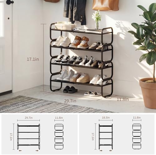 4 Tier Shoe Rack - Expandable Shoe Organizer for Closet - Image 3