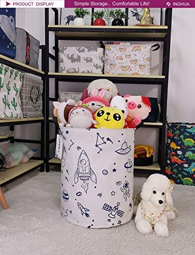 Spaceship Fabric Storage Bin Nursery Organizer Basket - Image 3