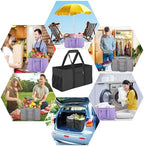 Extra Large Utility Tote Bag - Reusable Grocery Bags Foldable Heavy Duty - Image 2