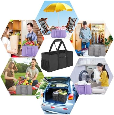 Extra Large Utility Tote Bag - Reusable Grocery Bags Foldable Heavy Duty - Image 2