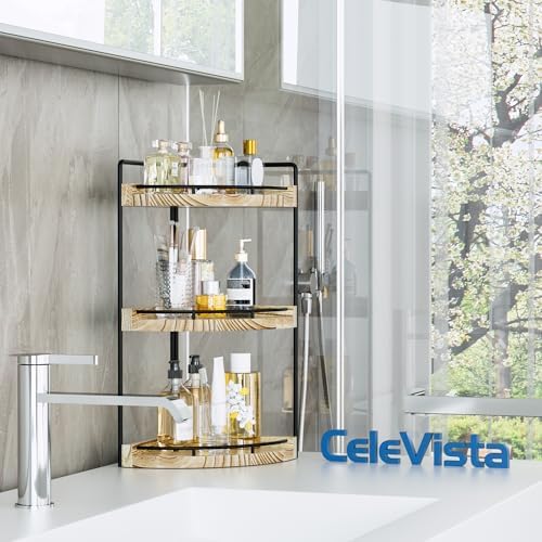Corner Bathroom Counter Organizer, 3 Tier Bathroom Sink Shelf - Image 2
