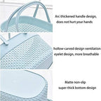 rejomiik Portable Plastic Shower Caddy Basket with Handles, Blue - Image 3