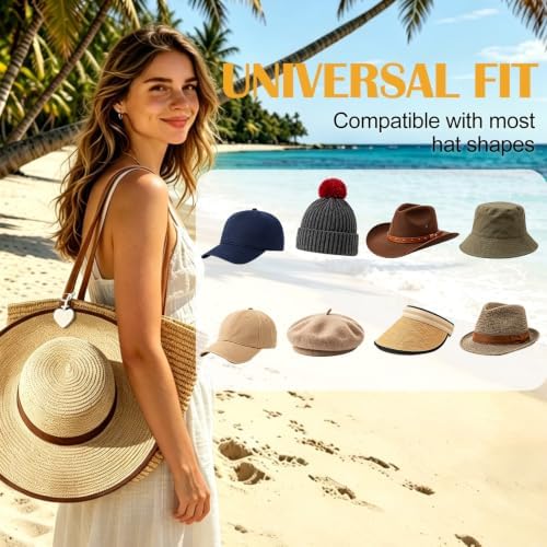 2 Pcs Magnetic Hat Clips for Travel on Bag, Silicone Sunhat Holder, Hat Clip for Caps & Beach Hats, Cap Clip for Beach - Image 5