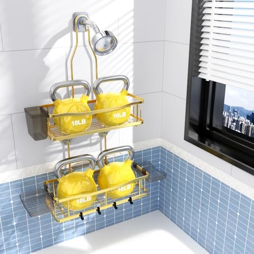 Hanging Shower Caddy Over Shower Head - No Drill Rustproof Shower Rack - Image 4