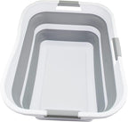 SAMMART 42 (11 Gallons) Collapsible Plastic Laundry Basket, Foldable Pop Up Storage Container/Organizer, Space Saving Hamper, Portable Bin for Dorm Room Bathroom (2, White/Grey) - Image 7