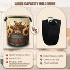 Highland Cow Laundry Hamper,Sunflower Butterflies Collapsible Laundry Baskets Waterproof Oxford Cloth With Handles,Clothes Storage Bucket Toy Organizer For Bathroom/Nursery/Bedroom 16" x 20.8" - Image 4