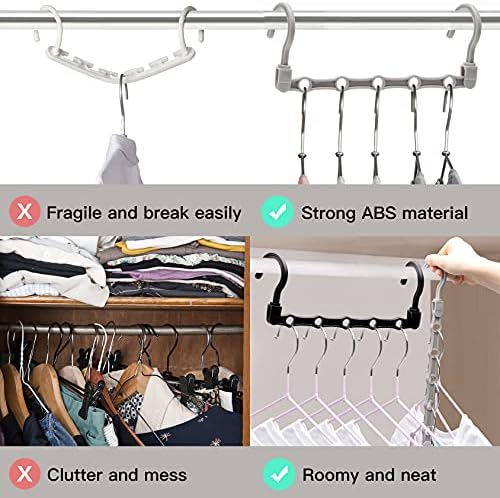 24 Pack Closet Organizers and Storage, Stronger Space Saving Hangers | Clothes Hanger, 5 Holes, Closet Storage, College Dorm Room Essentials for Girls Guys, Magic Home Organization - Image 7
