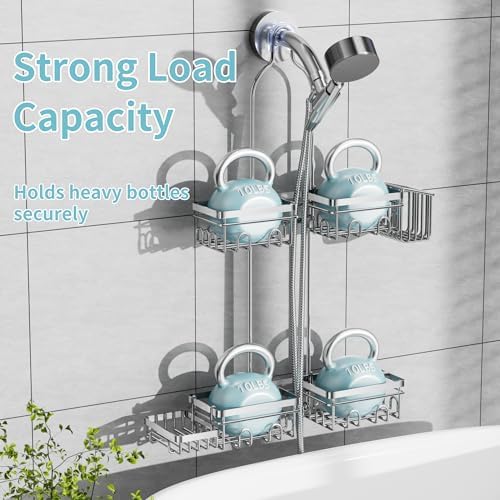KEGII Hanging Shower Caddy for Handheld Showerheads, Silver - Image 5