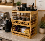 Bamboo Stackable, Open Front, Large Storage Bins With Tray Lid -Set of 2 - Image 3