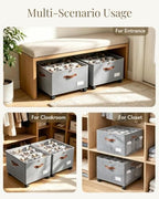 Shoe Organizer for Closet with Wheels - 2 Pack Shoe Storage Box Bin Cubes - Image 5