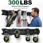 66" Wall Mount Tool Organizer with Locking Hooks, 300 LBS Storage System - Image 4