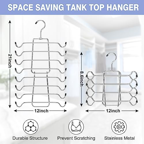 2Pcs Tank Top Hangers Space Saving Hanger Organizer Bra Hangers Silver - Image 4