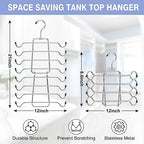 2Pcs Tank Top Hangers Space Saving Hanger Organizer Bra Hangers Silver - Image 4