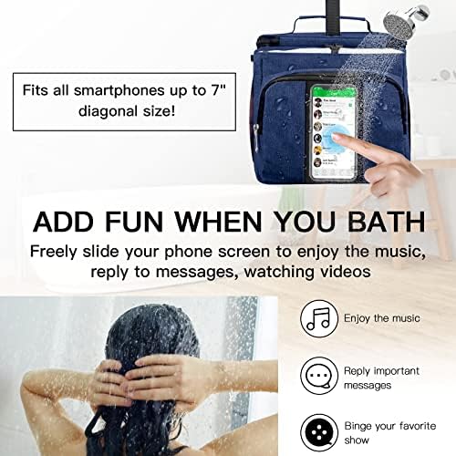 Bukere Portable Shower Caddy College Dorm Room Essential, Shower Caddy Tote Bag for Student, Girl, Women, Men, Separate Compartment, Large Capacity, Quick Dry Mesh Base for Travel, Gym, Camp - Image 3