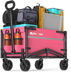 Blomoba Collapsible Wagon Cart, 220LBS Utility Wagon with Wheels, Pink by Blomoba