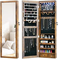 Jewelry LED Cabinet with Mirror 47.3"Mirror Jewelry Armoire over the Door by MASMIRE