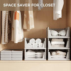 Pinkpum 6 Pack Closet Organizer Storage Bins Stackable Plastic Drawer Shelf - Image 4