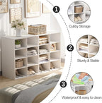 Garden 4 you Shoe Storage Bench, Cubby Shoe Rack with 16 Cubbies, 4-Tier Wood Shoe Rack Organizer, Shoe Organizer Cabinet for Entryway, Hallway, Closet and Garage, White - Image 4