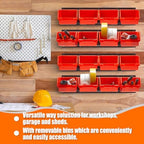 Maitys Wall Mounted Storage Bins Parts Plastic Hanging Stackable, Orange - Image 6