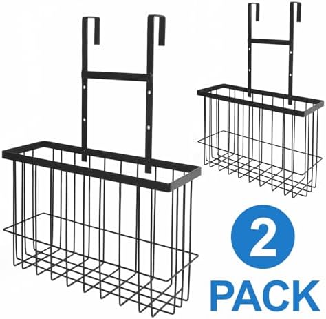 2 Pack Cabinet Door Organizer, Houseware Over the Cabinet Door Organizer, Kitchen Aluminum Foil Organizers for Cutting Board, Baking Sheet, Foil, Plastic Wrap, Kitchen Organizers and Storage, Black - Image 3