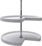 Rev-A-Shelf 32" Kidney Shaped Dual Tier Lazy Susan Organizer, White by Rev-A-Shelf