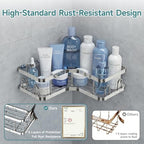 Veken Large Capacity Corner Shower Caddy 6-Pack, Advanced Rustproof Design - Image 2