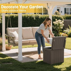 Greesum Outdoor Storage Box 31 Gallon Storage Box with Lid for Patio Furniture, Garden Tools, Pool Supplies, Waterproof and UV Resistant, Lockable, Dark Brown - Image 2