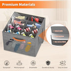 Aokeyee 2 Pack Shoe Organizer for Closet, Stackable Shoe Storage Box, Grey - Image 3