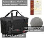 Tactical Camping Storage Bag Utility Tote Bag Camping Kitchen Organizer with Axe Holder & Shoulder Strap - Image 3