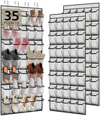 PAULONE 35 Pocket Over the Door Shoe Organizer,Reusable Breathable Large Mesh Bag Men's & Women's Sneaker Organizer,Shoe Organizer for Kids,Hanging Shoe Storage Hanging Bag (2PCS-White) by Unknown