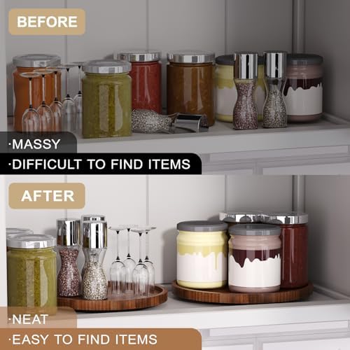 VERTORGAN Lazy Susan Bamboo Organizer for Kitchen,Cabinet,Middle(Brown) - Image 5