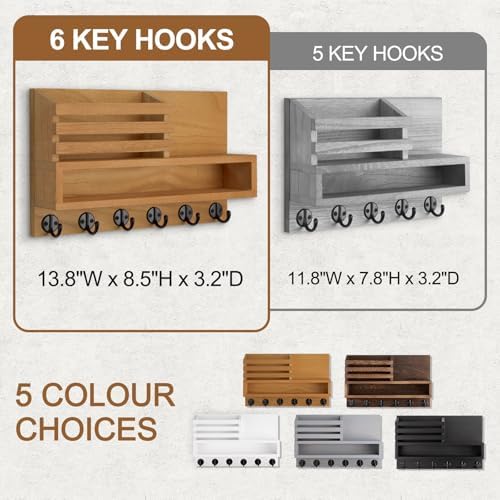 Key and Mail Holder Wall Mount, Key Holder with Long Storage Box - Image 5