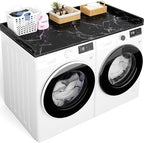 Aheaplus Washer and Dryer Countertop, Laundry Organization, Black Marble by Aheaplus