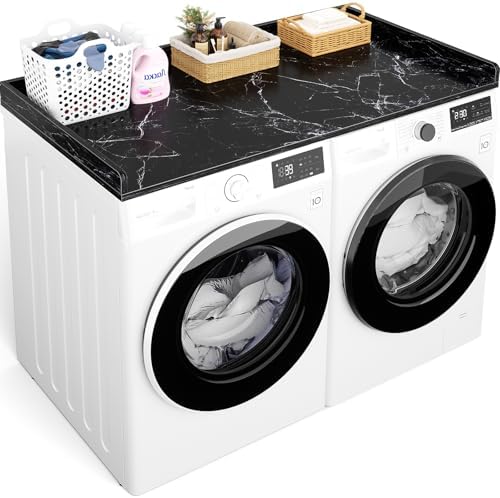 Aheaplus Washer and Dryer Countertop, Laundry Organization, Black Marble by Aheaplus