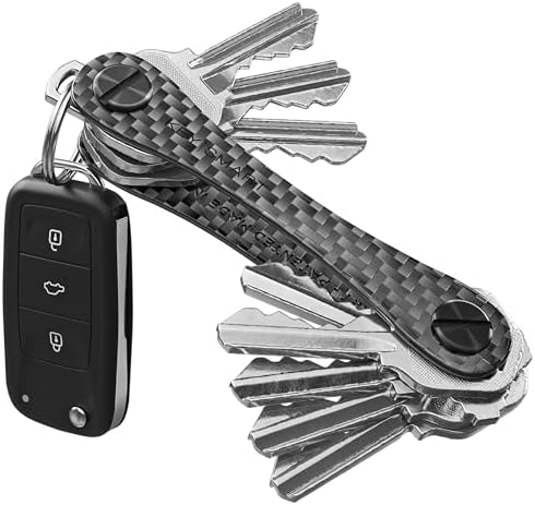 KeySmart Original Key Holder - Compact Key Organizer for Key Chain, Minimalist Clutter-Free EDC Keychains Key Ring, Carbon Fiber 3k, 14 Keys by KeySmart